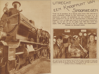 873672 Collage van 2 foto's betreffende Utrecht als het spoorwegknooppunt van Nederland, met links een afbeelding van ...